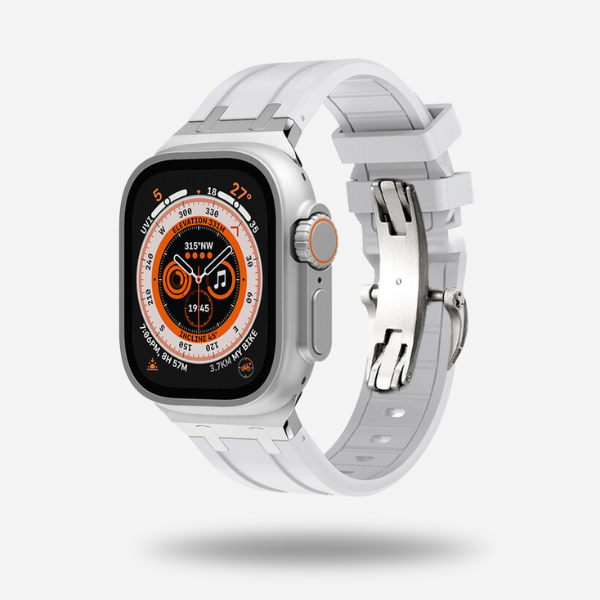 Apple Watch Series 9 Rubber Band with Titanium Clasp